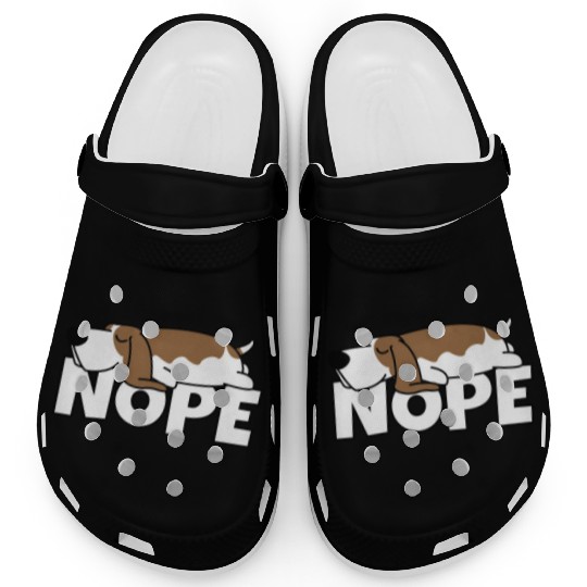 Lazy Basset Hound Dog Laziness Gift Idea Owner Clogs