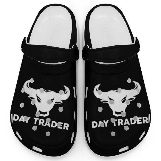 day trading stock market bull bear gift money Clogs