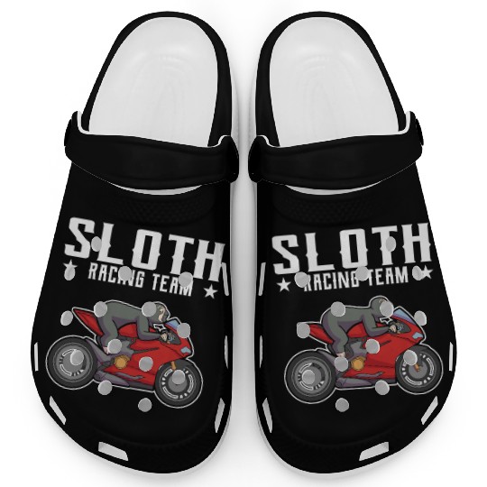 Sloth Racing Team Biker Motorcycle Gift Clogs
