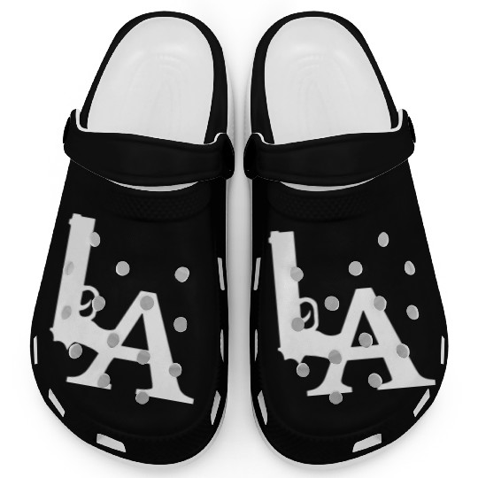 LA Dodgers Gun Los Angeles Hollywood California Clogs