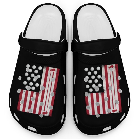 Golf Flag on 4th Of July Clogs