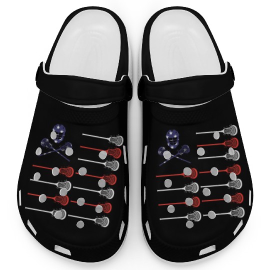 Lacrosse Clogs American Flag Lax Helmet And Sticks
