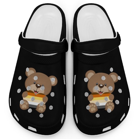 Teddy Bear LGBT Gay Pride Cartoon CSD Fetish Clogs