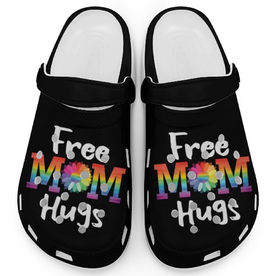 Free Mom Hugs Daisy Flower LGBT Pride Parades Gift Clogs