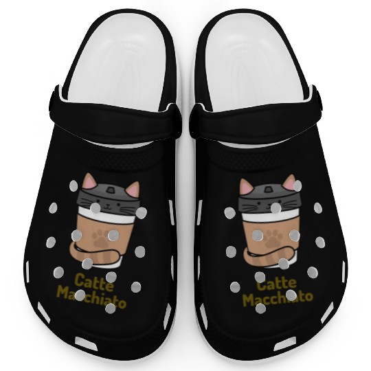Sweet Coffee Cat Cup Clogs design