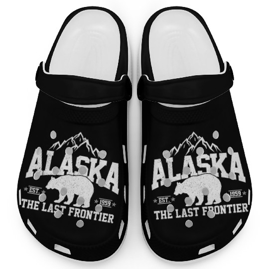 Alaska - The Last Frontier Grizzly Bear Souvenir Clogs