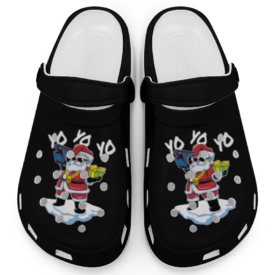 Santa Claus Hip Hop Gangster Rapper Christmas Gift Clogs