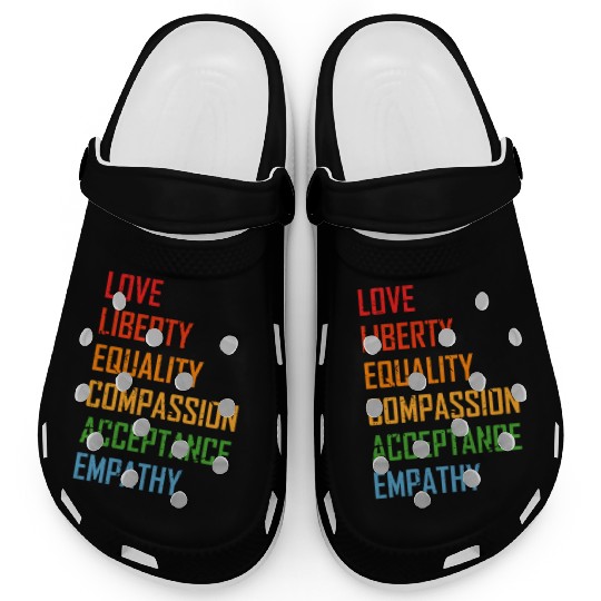 Love Liberty Equality LGBTQ Feminism Gay Pride Clogs