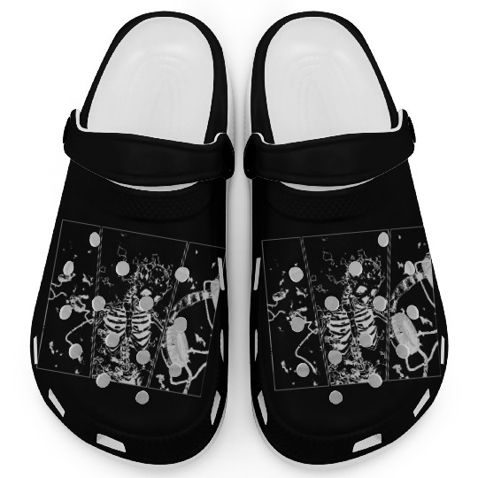 Heavy Metal Skelly (White) Clogs