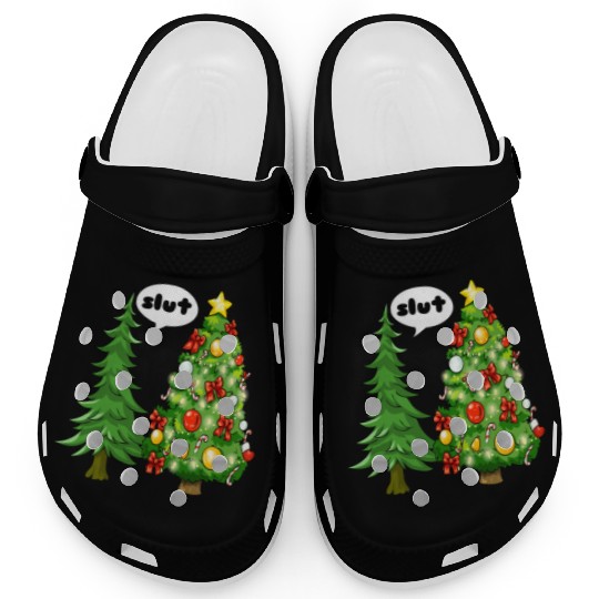 Funny Christmas Tree Slut Clogs