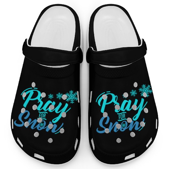 Pray for Snow Snow White Christmas Praying Clogs