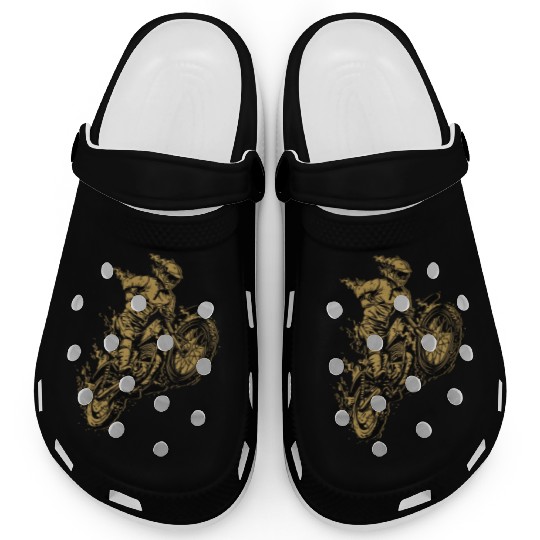 Motocross Dirt Bike Racing Motorcycle Retro Gift Clogs