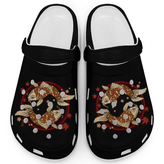koi Carp Fish in Japanese traditional art style Clogs