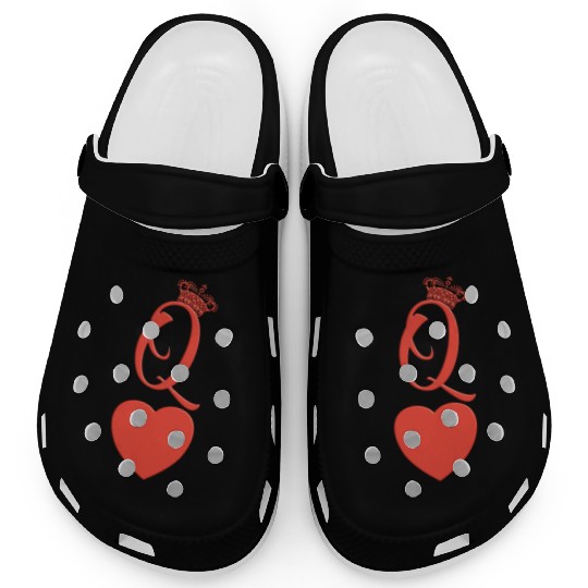 queen heart crown queen of hearts playing card Clogs