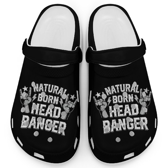 Natural born Headbanger Devil horns Heavy Metal Clogs