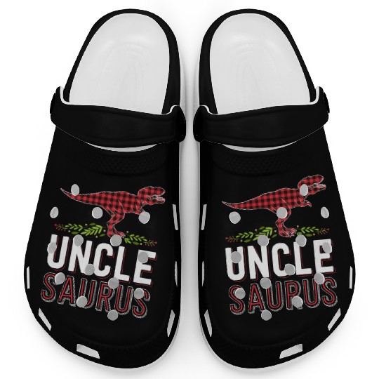 Uncle Saurus T Rex Bufallo Plaid Matching Family Clogs