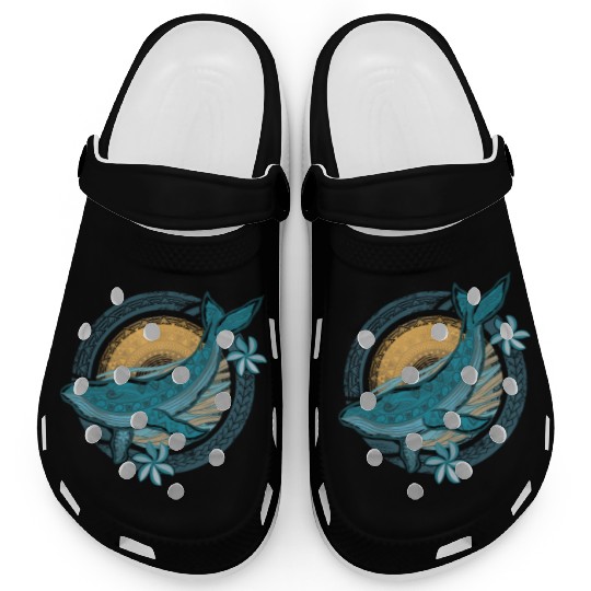 Circular Vintage Tribal Whale Dive Clogs