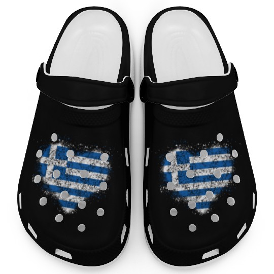Heart Greek Flag Clogs