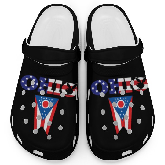 State of Ohio Pride Striped Graphic Design Clogs
