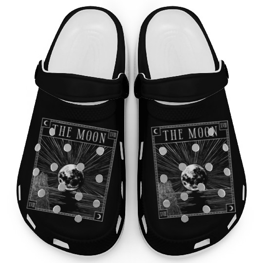 Moon Tarot Card XVIII Occult Witchcraft Gothic Clogs