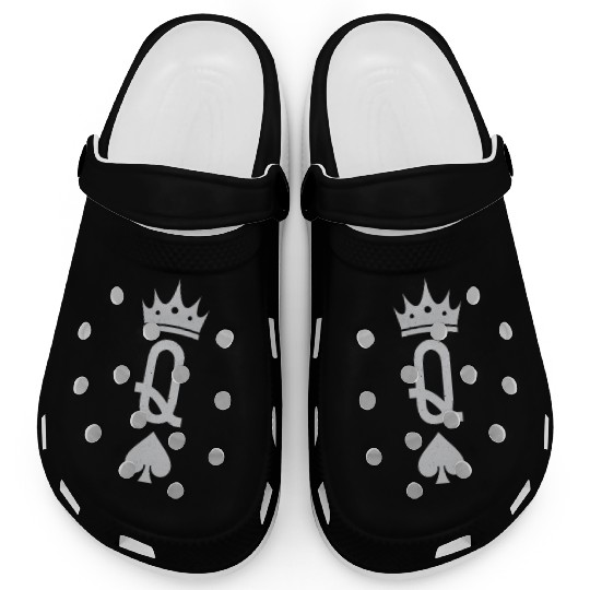The queen of spades novelty poker player gift Clogs