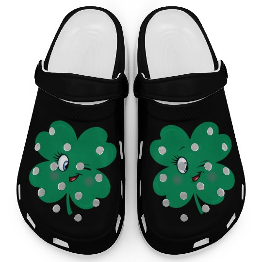 shamrock wink face Clogs