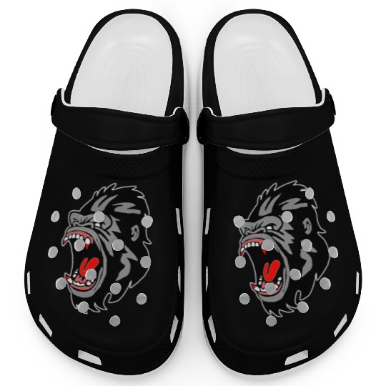 Gorilla Face Angry, Primate, Ape, Monkey Clogs