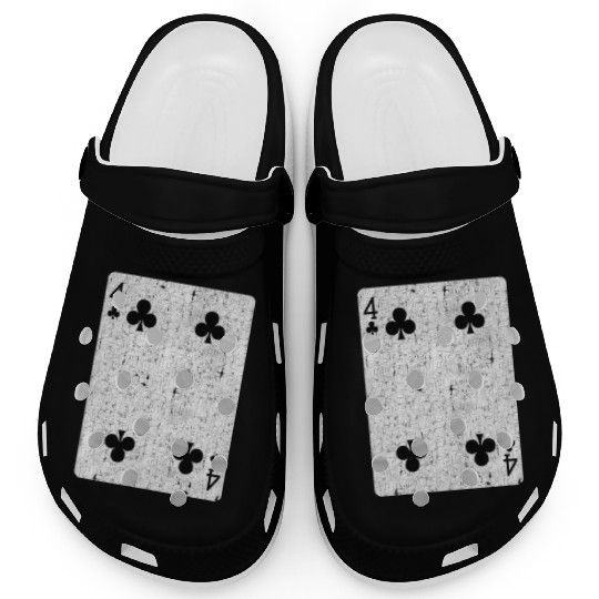 four of clubs playing card Clogs