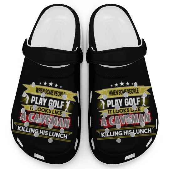 play golf caveman humor golf humor funny golf gift Clogs