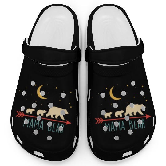 Mama Bear with 2 Cubs Retro Mother's Day Clogs