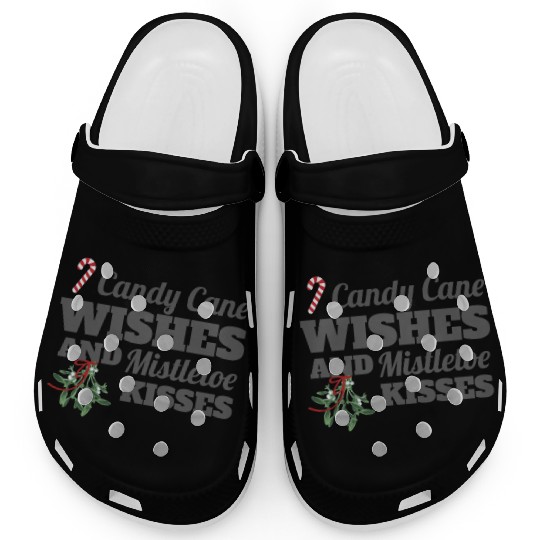 Candy Cane Wishes and Mistletoe Kisses Christmas Clogs