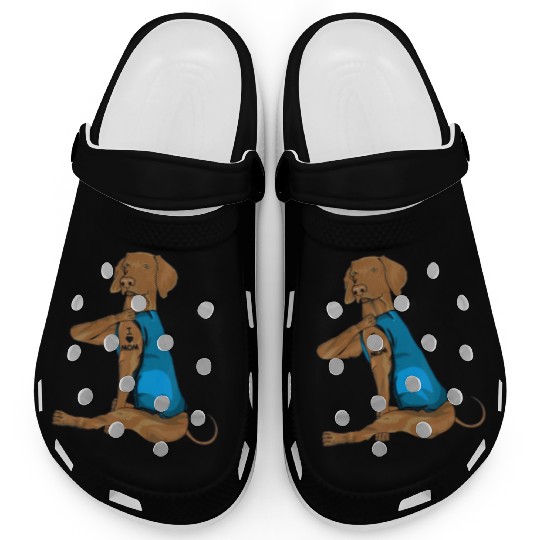 Funny vizsla Dog I Love Mom Tattoo vizsla Lover Clogs