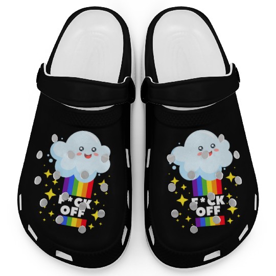 Rainbow Cloud Pride Gay LGBT Equality Clogs