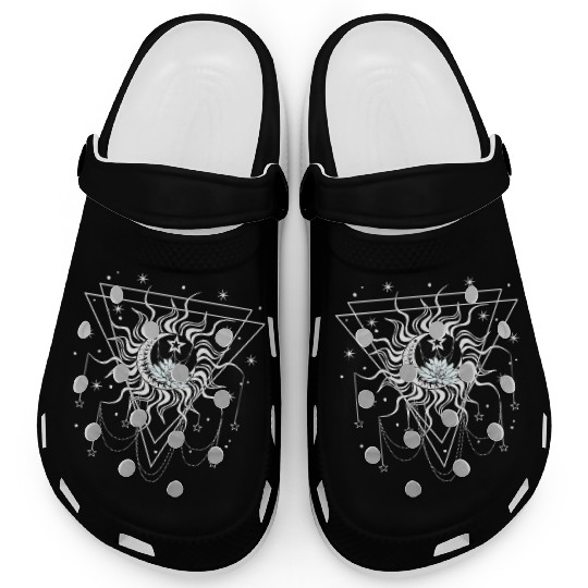 sun moon star Clogs