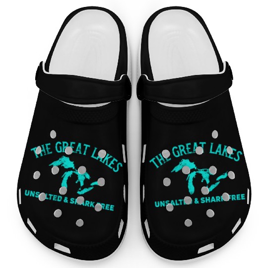 The Great Lakes Unsalted & Shark Free Michigan Gif Clogs