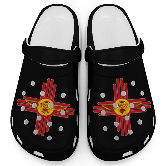 New Mexico Flag Zia Symbol Floral Nature Eagle So Clogs