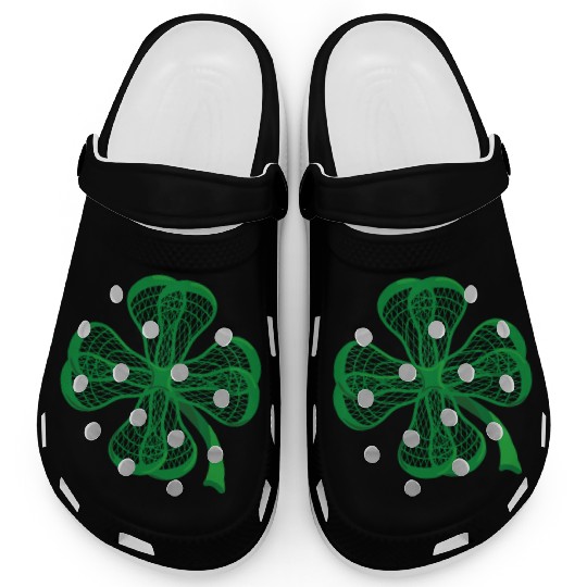 Lacrosse Sticks Shamrock clover irish lucky Lax T- Clogs