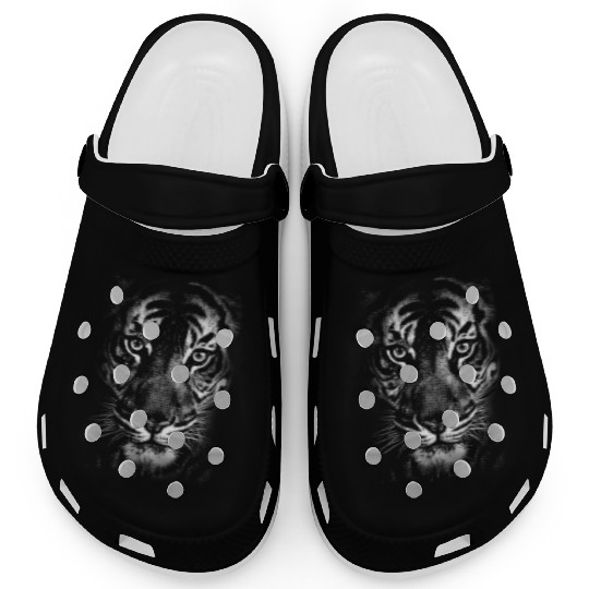 Fearless Eye Of The Tiger Face Print Clogs