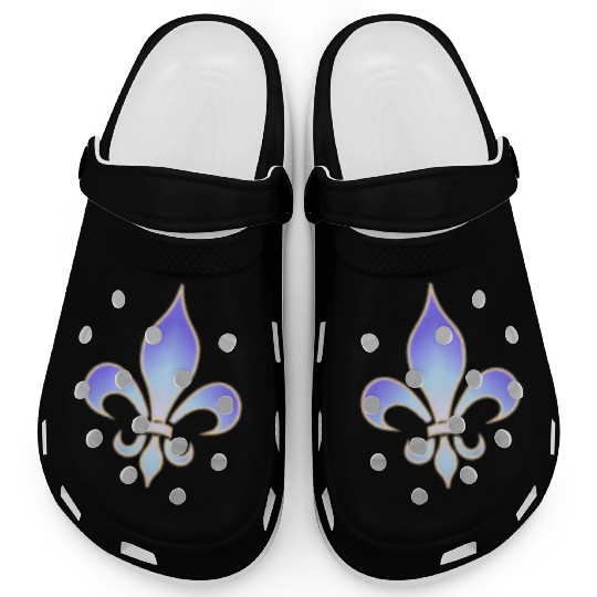 Lily Flower Fleur de Lys Royal Flower Power Roi Clogs