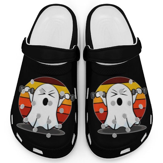 Halloween gift ghost fitness bodybuilding workout Clogs