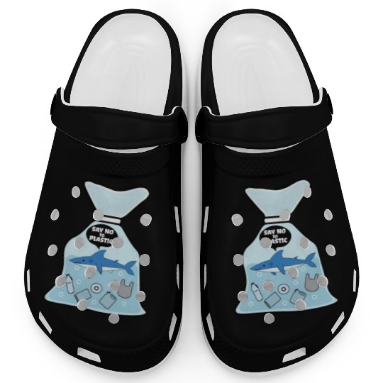 Say No To Plastic Shark Vinyl Best Friend Gift Clogs