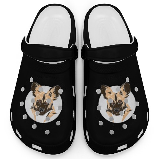 African Painted Dog Wildlife for Wild Dog Fans Clogs