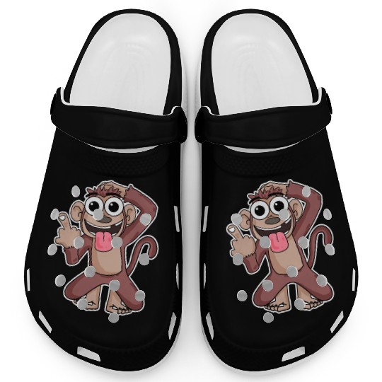 Funny Monkey Showing Middle Finger Clogs