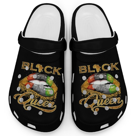 Black queen lips Clogs