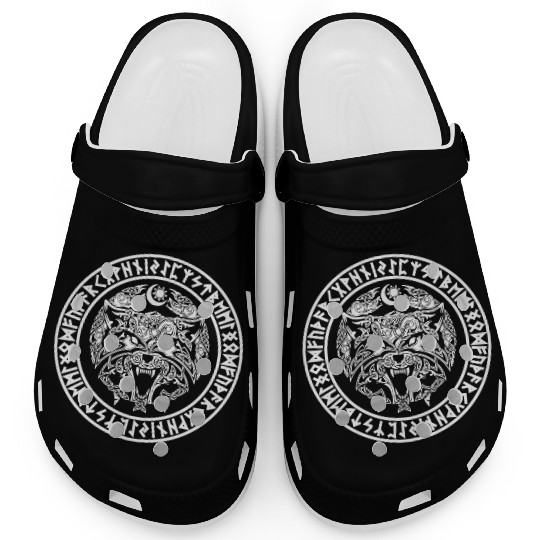 Viking Fenrir Emblem - Wolf Norse Mythology Clogs