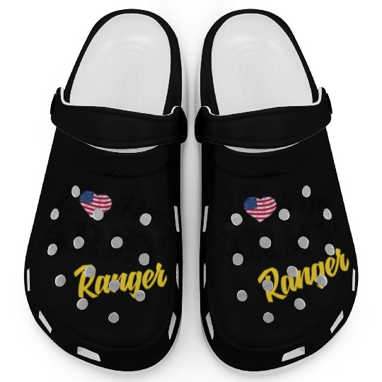 Proud US Army Ranger American Military Family Flag Clogs