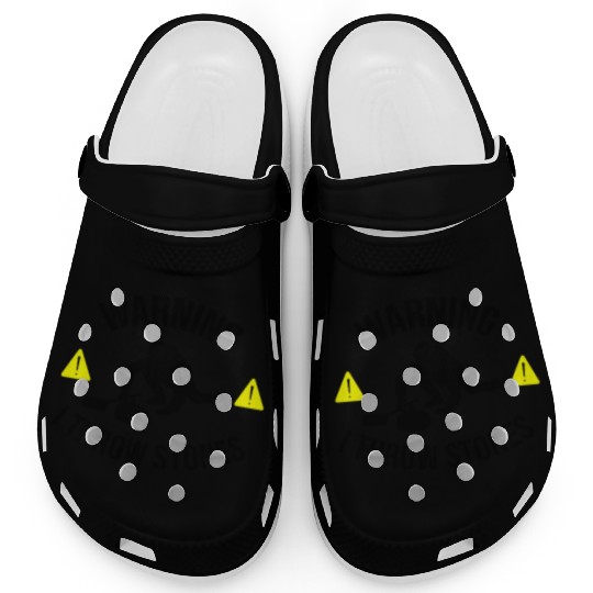 I Throw Stones | Funny Curling Player Gift Clogs