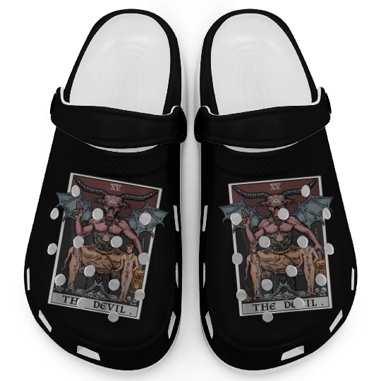 The Devil Tarot Card Halloween Baphomet Satanic Ba Clogs