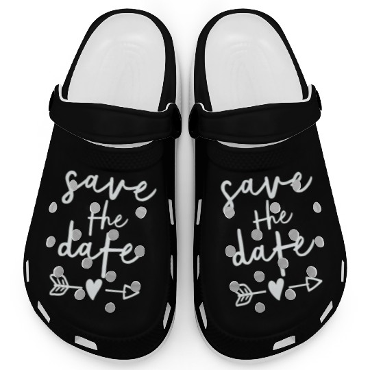Bride Couple Engagement Save The Date Wedding Clogs