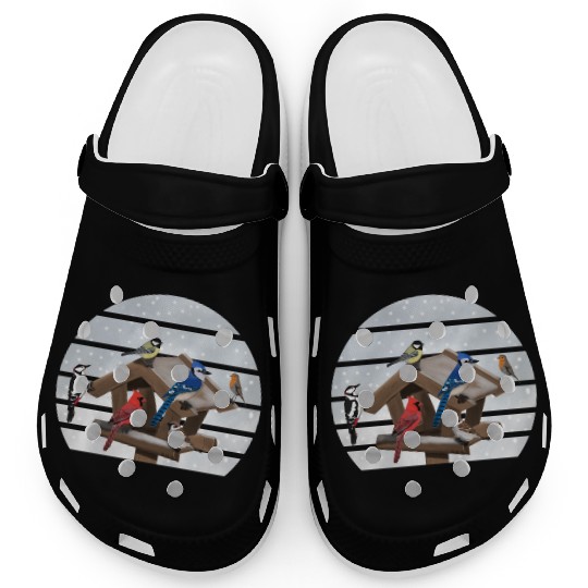 Birds Bird House Cardinal Blue Jay Robin Sparrow Clogs